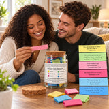 Couple with the jar and a row of Bible verse cards