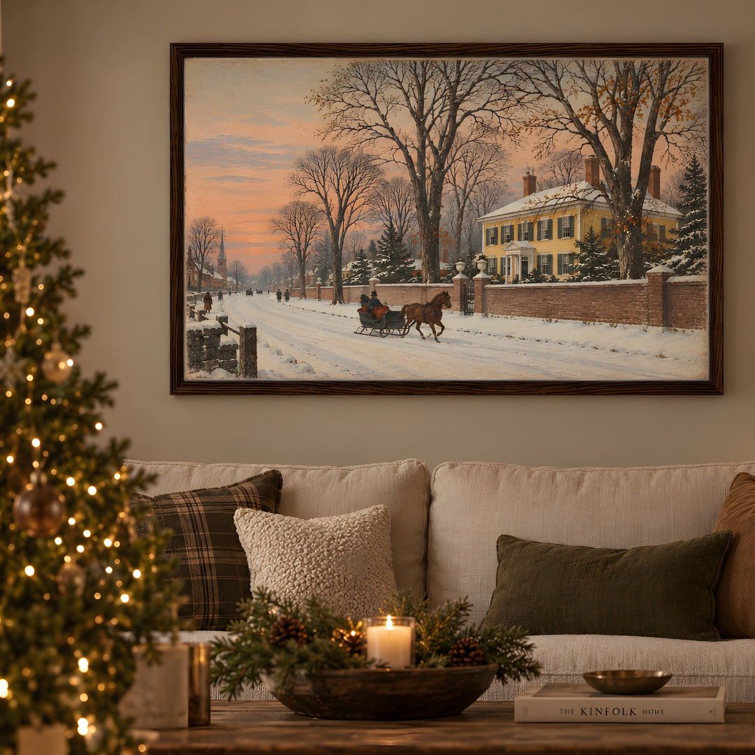 Victorian Sleigh Ride - Framed Canvas