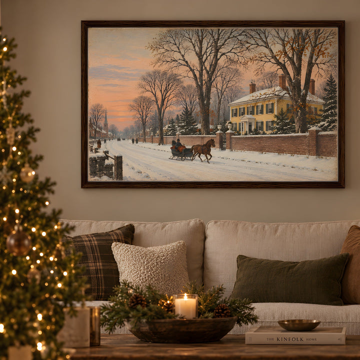 Victorian Sleigh Ride - Framed Canvas