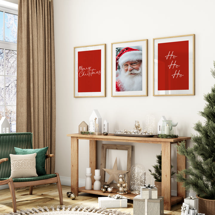 Santa and Christmas Cheer Wall Art Set - Festive Holiday Decor (Digital Download)