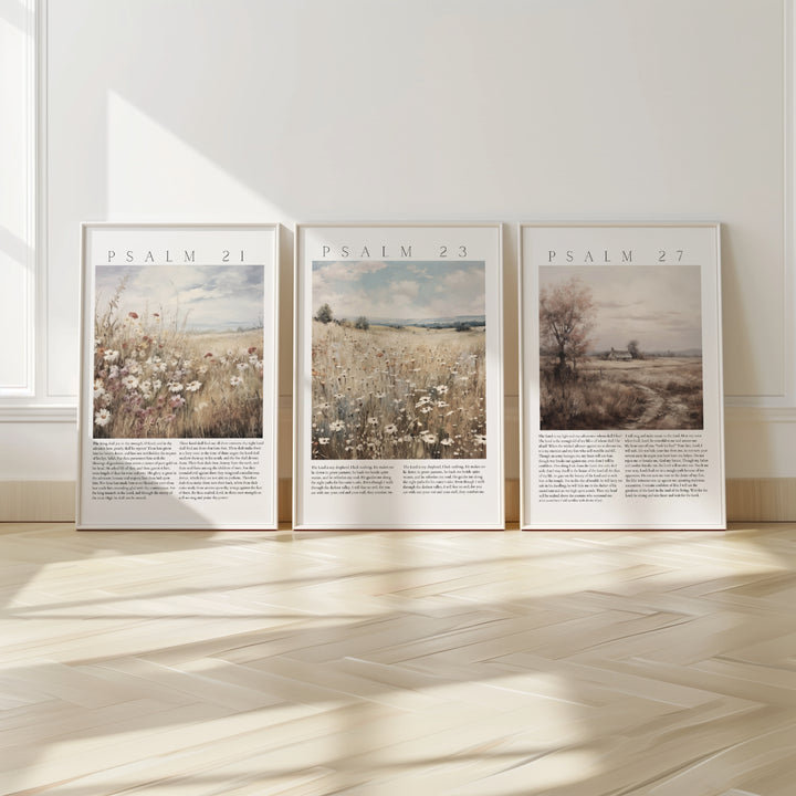Psalms Landscape Wall Art Set - Scripture and Nature-Inspired Decor (Digital Download)