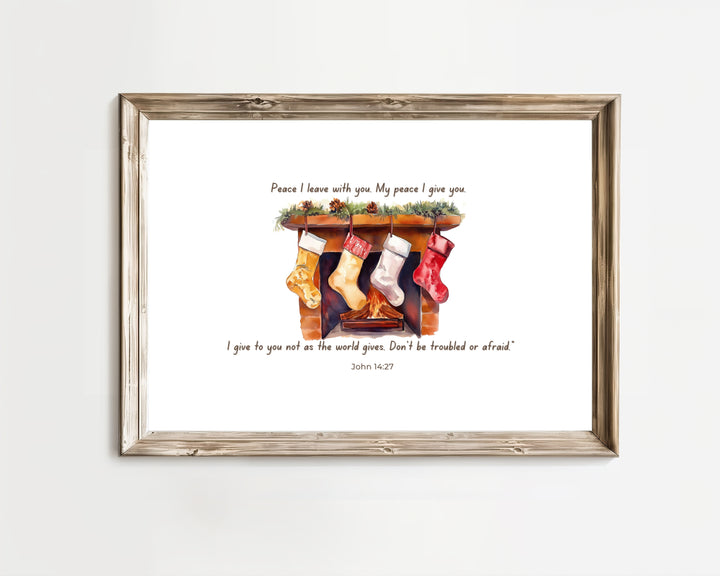 Peace I Leave with You Wall Art - John 14:27 Christmas Decor (Digital Download)