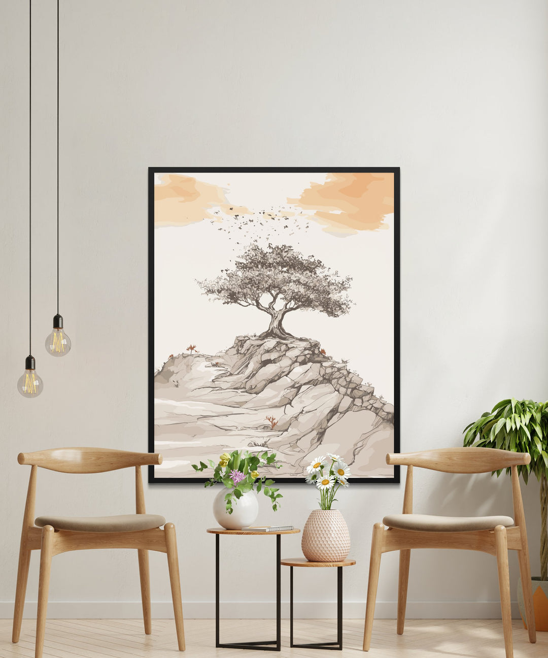 Celebrate the power of faith with this stunning “Parable of the Mustard Seed” wall art. Inspired by Jesus’ teaching in Matthew 13:31-32, this minimalist design portrays a tree flourishing on rocky terrain, symbolizing how small beginnings can lead to great growth through faith.

A Message of Faith and Potential
"The kingdom of heaven is like a mustard seed, which a man took and planted in his field. Though it is the smallest of all seeds, yet when it grows, it is the largest of garden plants and becomes a t