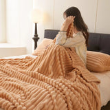 CloudHug Bubble Plush Blanket - Khaki