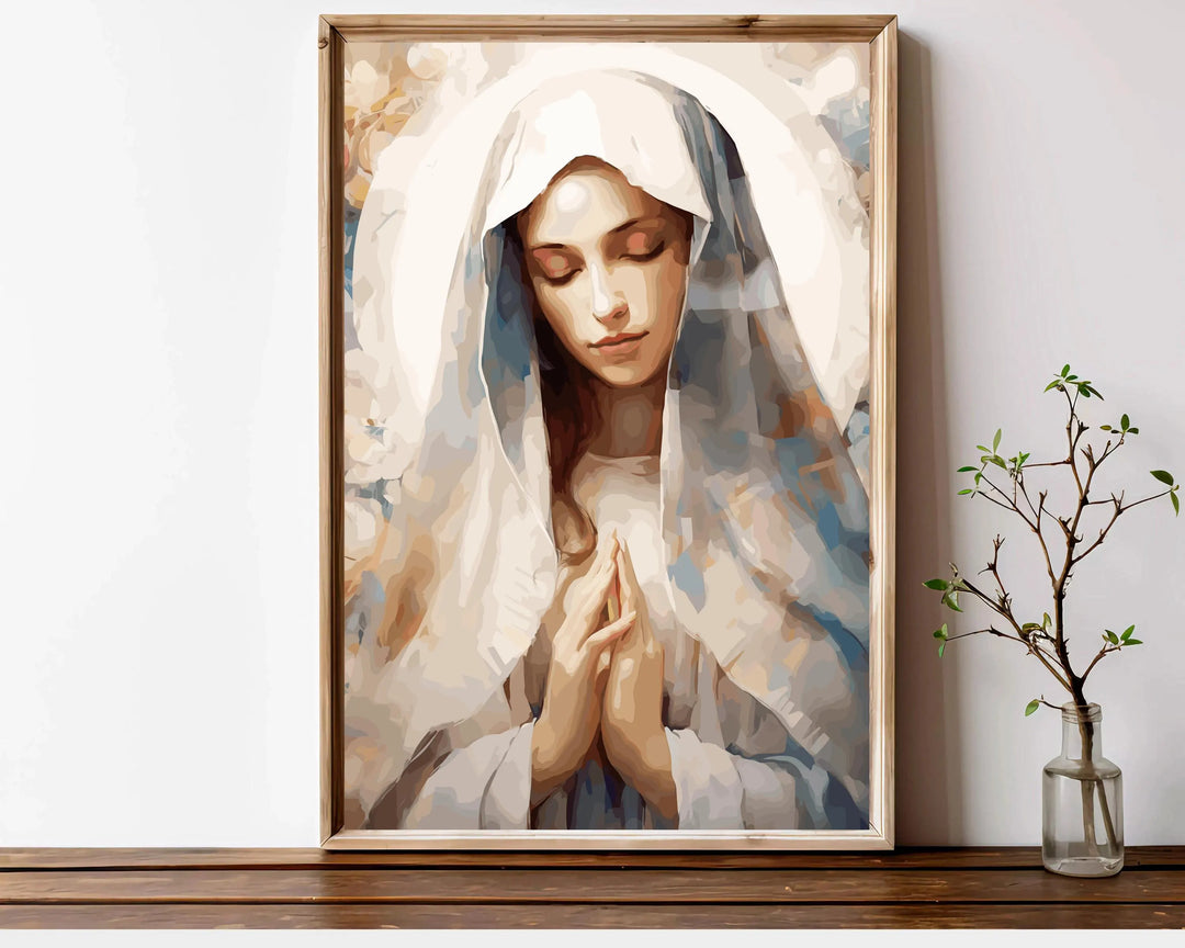 Sacred Devotion - Mary in Prayer Digital Wall Art