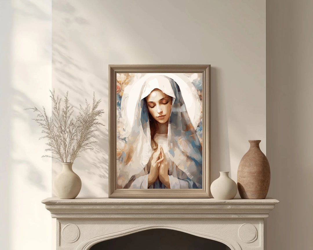 Sacred Devotion - Mary in Prayer Digital Wall Art