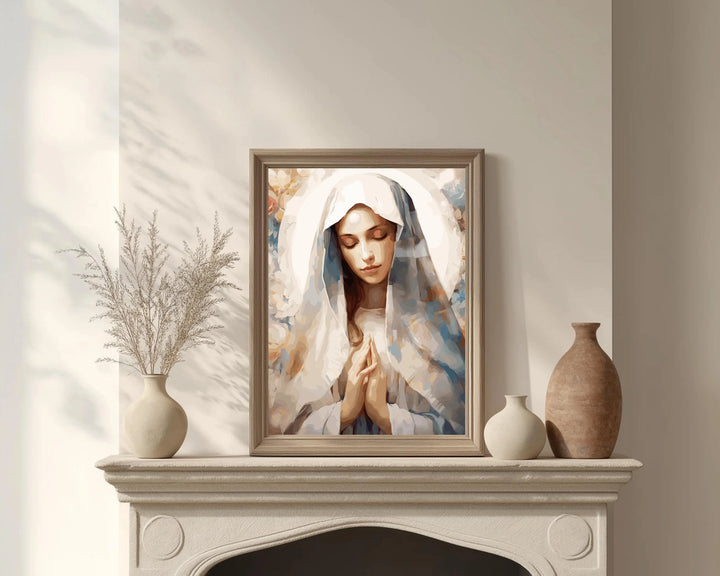 Sacred Devotion - Mary in Prayer Digital Wall Art